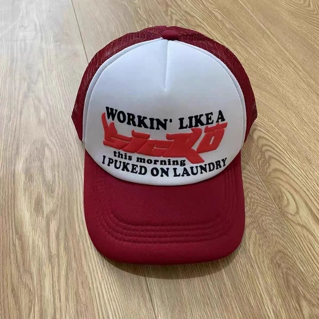 Wholesale Polyester Two-color Splicing Foam Printed Large Logo Sunshade and Sunscreen Baseball Net Hat